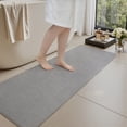 thumbnail image 4 of SIXHOME Bathroom Rugs Non Slip Bath Mat Chenille Soft Absorbent Quick Dry Bath Rugs for Bathroom Floor with Rubber Backing Machine Washable Bathmat Boho Bathroom Decor 17"x59" Grey, 4 of 8