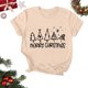 thumbnail image 2 of Navidad Mujeres Tops, Cuello Redondo Manga Corta Impresa Camiseta, Vintage Holiday Humor Tee Top, 2 of 6