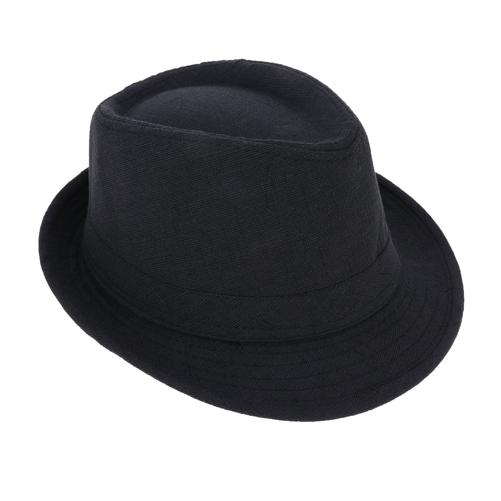 Mens Womens Classic Thick Short Brim Manhattan Gangster Trilby Cap Fedora Hat