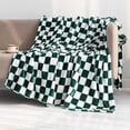 thumbnail image 2 of Checkered Flannel Blanket 100x70cm Soft Polyester Throw, Black and White Square Pattern, Lightweight Warm Bed or Sofa Cover for Home Decor, 2 of 7