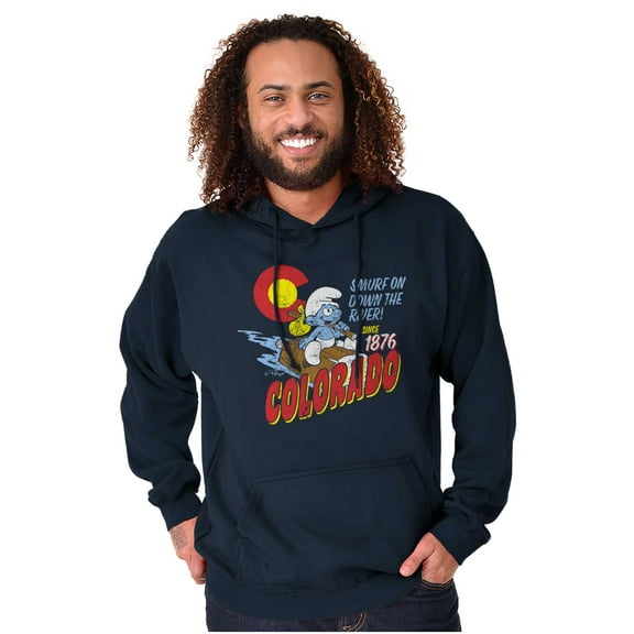 Colorado Flag Outdoor Camping Smurfs Hoodie Sweatshirt Women Men Brisco Brands S