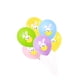 thumbnail image 2 of KAKOWELY 50 globos de Pascua de 12 pulgadas, decoración creativa con estampado de conejo de dibujos animados, globos de látex para fiestas, sin línea, amarillo, azul, rosa, verde y morado., 2 of 4