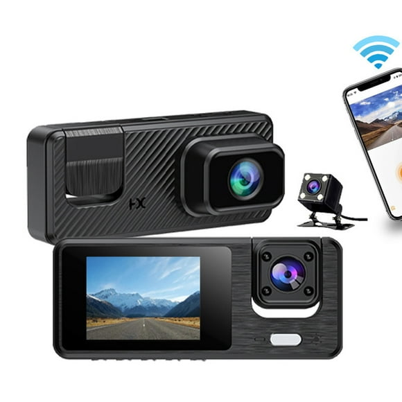 Dvkptbk Dash Cam Front Inside Rear 1080P HD Dash Camera for Cars with Infrared Night Vision 170 Degrees Wide Parking Monitor Loop Recording App Home Appliances