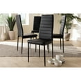 thumbnail image 3 of Baxton Studio Armand Modern and Contemporary Black Faux Leather Upholstered Dining Chair (Set of 4), 3 of 5