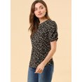 thumbnail image 4 of AllegK Top Floral Informal De ManCorFruncido PaMujer Negro rojo L, 4 of 6