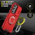 thumbnail image 4 of Asuwish Compatible with Samsung Galaxy S21 5G 6.2 inch Phone Case Slide Camera Cover Tempered Glass Screen Protector Stand Ring Holder Rugged Slim Cell for S 21 21S G5 Women Men Red, 4 of 9