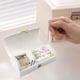 thumbnail image 5 of Caja de almacenamiento de joyas portátil, de terciopelo con cuentas, para viaje, con arco pequeño, caja de embalaje de joyería de moda, almacenamiento universal, 5 of 6