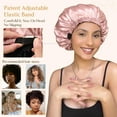 thumbnail image 4 of YANIBEST Adjustable Satin Bonnet Double Layer Hair Bonnet for Sleeping Bonnets for Women Hats Curly Natural Hair, 4 of 7