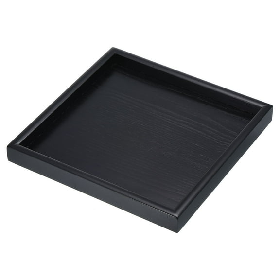 Uxcell 9" Square Wood Serving Tray Decorative Platter Home Kitchen Candle, Black