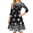 thumbnail image 5 of Women's Cocktail Dresses 3/4 Sleeve Vintage Wedding Guest Christmas Dress for Holiday Parties and Special Events,Black,M, 5 of 5