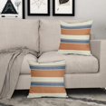 thumbnail image 3 of Orange Blue Striped Pillow Covers 20x20 Set of 2 Boho Stripe Pattern Cream Farmhouse Decorative Throw Pillows Outdoor Modern Line Print Linen Cushion Case with Zipper Decor for Sofa Couch Bed, 3 of 6