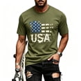 thumbnail image 5 of FASHOFT 250th Anniversary USA Shirt Mens American Flag Graphic Tees Patriotic 4th of July Shirts Independence Day Summer Tops Army Green L, 5 of 5