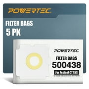POWERTEC 5PK Fleece Filter Bags for Festool 500438 Fits CT SYS (75059)
