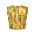 thumbnail image 3 of vastwit Kids Girls Boys Sequins Vest Tops Hip Hop Jazz Dance Sleeveless Button Waistcoat Jacket Gold 3-4, 3 of 6