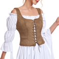 thumbnail image 2 of Chaleco pirata renacentista Costume Century Star, color marrón, 2 of 7