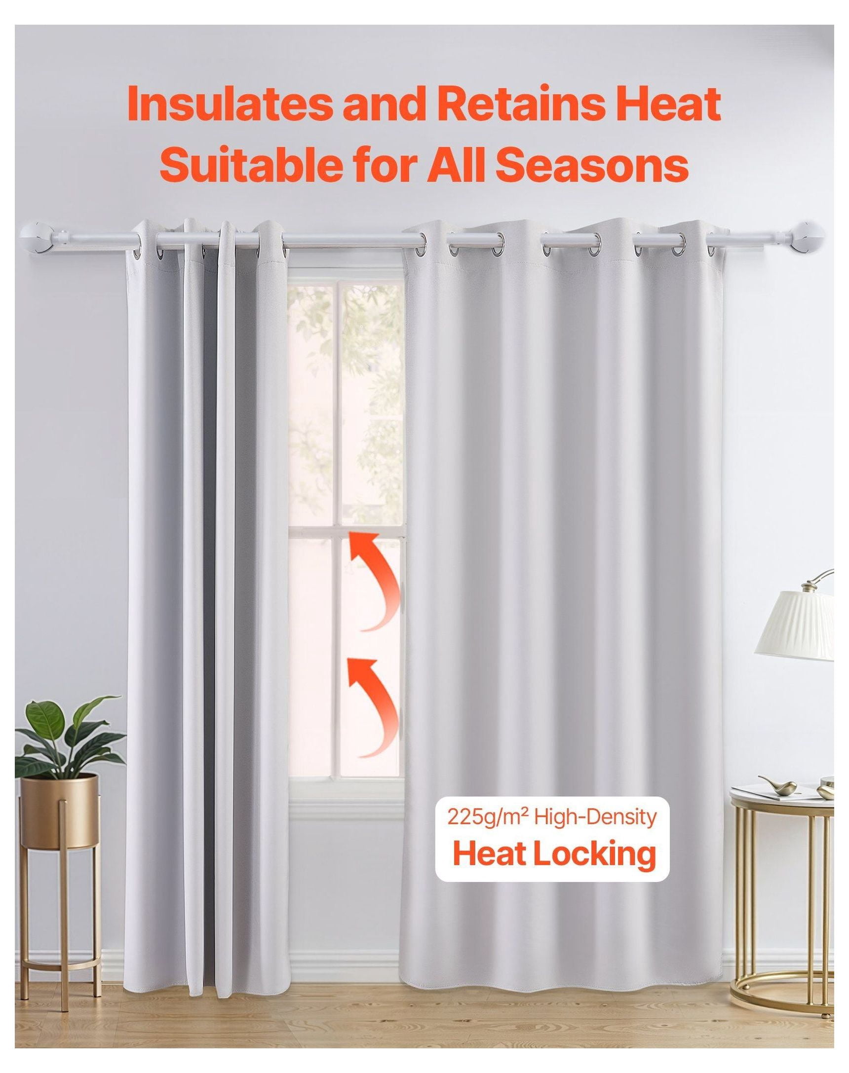 Blackout Curtains 2 Panels 52x84 Inch - Thermal Insulated Drapes for Bedroom & Living Room - Light Blocking, Noise Reduction, Privacy