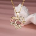 thumbnail image 4 of 1pc Elegant Zirconia Rose Golden Heart Pendant Necklace with Initial A-Z, Fashion Jewelry for Women, Perfect for Daily Wear & Gifting, All-Season Accessory, 4 of 7