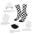 thumbnail image 3 of Rateoe Black and White Checkerboard Pattern Children's Socks, Socks Gifts ,kids Crew Soft Cotton Socks , Moisture-Wicking, Durable, Ideal for Daily Wear & Sports, 3 of 5