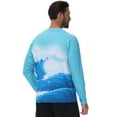 thumbnail image 3 of Weilanxin Men's Swim Shirt UPF 50+ UV Sun Protection Quick Dry Rash Ruard Shirts Long Sleeve Surf Shirt Fishing Beach T-Shirt Sea Wave 2XL, 3 of 8