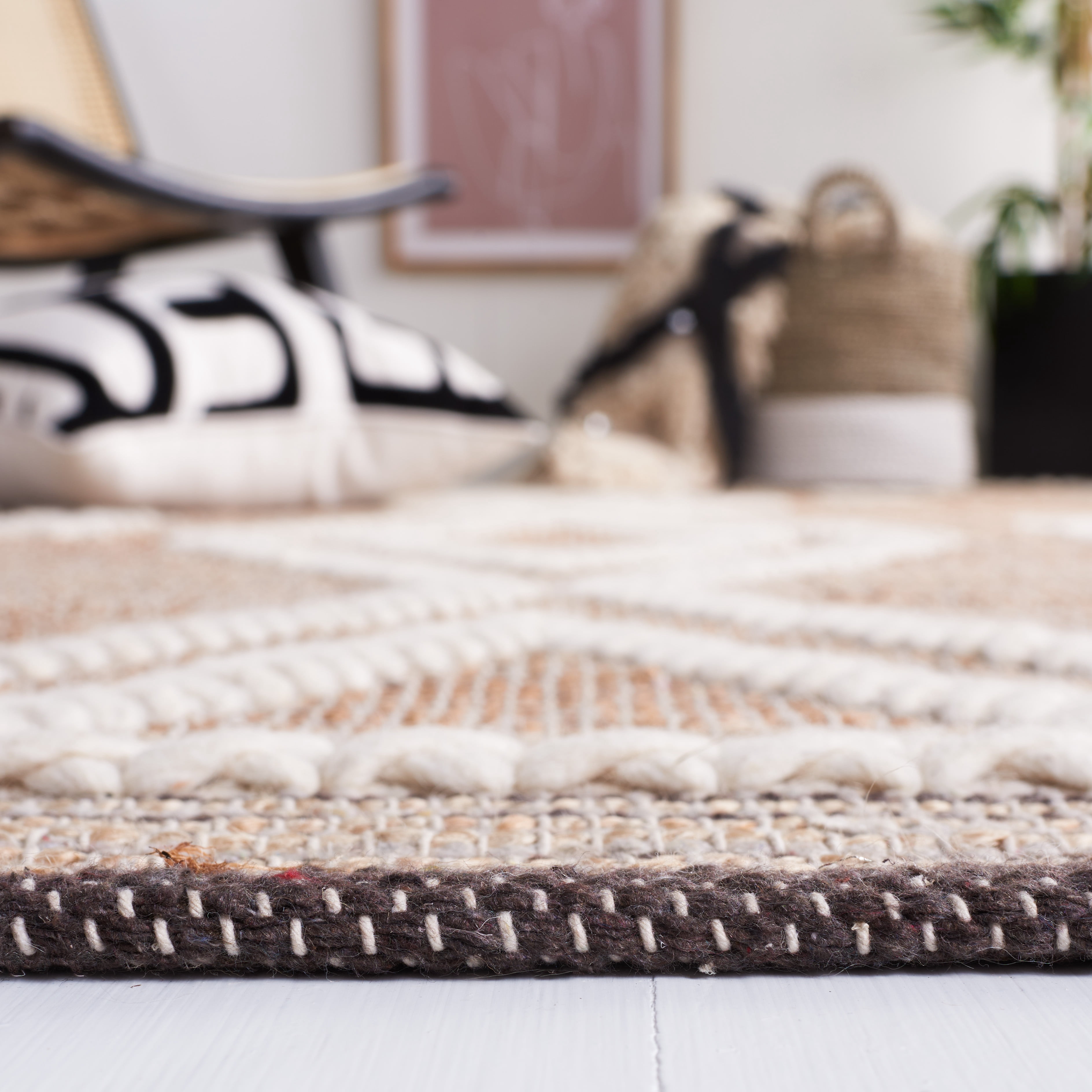 SAFAVIEH Natural Fiber Marissa Geometric Area Rug, Natural/Ivory, 6' x 9'