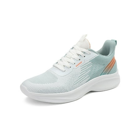 

Sanviglor Mens Sneakers Sports Running Shoe Mesh Athletic Shoes Hiking Low Top Comfort Trainers Fashion Gym White Blue 7.5