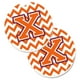 Carolines Treasures CJ1062-XCARC Lettre X Chevron Orange & Regalia Ensemble de 2 Porte-Gobelet Coaster de Voiture – image 1 sur 1