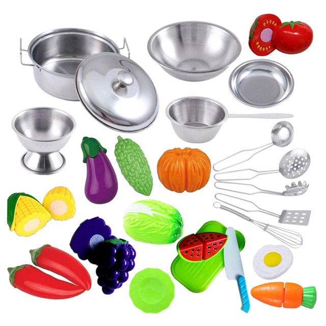 Juguetes de cocina para cocinar Los Juguetes de Cocina Fingen Utensilios de Cocina Utensilios Sartén , 25pcs Magideal Juguetes de cocina para cocinar