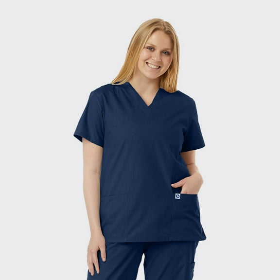 SPECTRUM UNIFORMS Scrub Tops Medical Unisex V-Neck Yoga Soft Fabric Medical Professionals Hospital and Lab Workwear Nurse Top Navy Blue