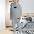 thumbnail image 2 of Ruyang Boys Girls Heart Graphic Tracksuit School Athletic Sweatsuits 2 Piece Outfits Pullover Hoodies Joggers Pants Set, 2 of 5