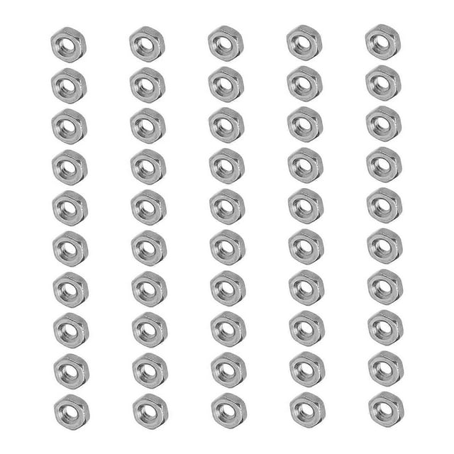 50Pcs Hex Nuts A2?70 Stainless Steel Thread Nut Assortment Kit for Industrial MachineryM2