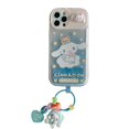 thumbnail image 2 of Funda trasera para teléfono Iphone 11, 12, 13, 14 Pro Max, bonita melodía de kitty kuromi, cinnamoroll con adornos de muñecas, espejo de maquillaje, 2 of 4