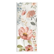 Stupell Industries Blossom & Butterfly Pattern Botanical & Floral Painting Unframed Art Print Wall Art, 7 x 17