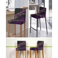 thumbnail image 5 of Marble Black Bar Stool Covers Set of 6, Purple Gold Art Abstract Vintage Farmhouse Stretch Washable Bar Chair Covers with Backs, Removable Pub Counter Height Chair Cover for Kitchen Dining Room Cafe, 5 of 7