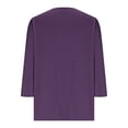 thumbnail image 5 of TAGOLD Womens Sweater Tops,Casual Plus Size Fall Tops Blouse for Womens,Women's Summer Solid Color Quarter Sleeve Temperament V-neck Pullover Top Purple M, 5 of 5