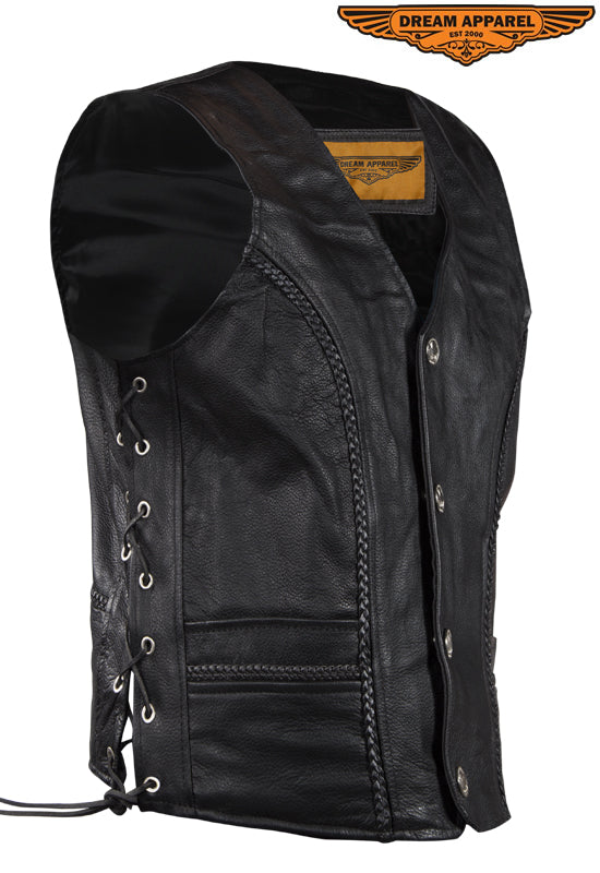 Mens Leather Vest With Laces - Walmart.com