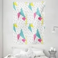 thumbnail image 1 of Abstract Tapestry, Memphis Style Modern Kitsch Geometric Forms with Lines Colorful Triangles Graphic, Wall Hanging for Bedroom Living Room Dorm Decor, 60W X 80L Inches, Multicolor, by Ambesonne, 1 of 2