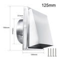 thumbnail image 4 of Stainless Steel Square Extractor Fan Duct Vent Mesh Cover Screw Sealing Ring Set, 4 of 7