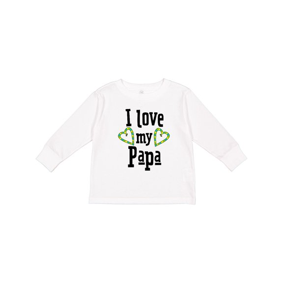 Inktastic I Love My Papa Hearts Boys or Girls Long Sleeve Toddler T-Shirt
