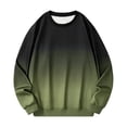 thumbnail image 5 of Mens Fashion Gradient Sweatshirt Long Sleeve Crewneck Loose Casual Pullover Tops Army Green XL, 5 of 5