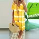 thumbnail image 1 of WILLBEST Vestido Minivestido Informal con Estampado Tie-Dye y Rayas para Mujer, Cuello En V, Suelto, Estilo Camiseta (S-3Xl) Grande, 1 of 3