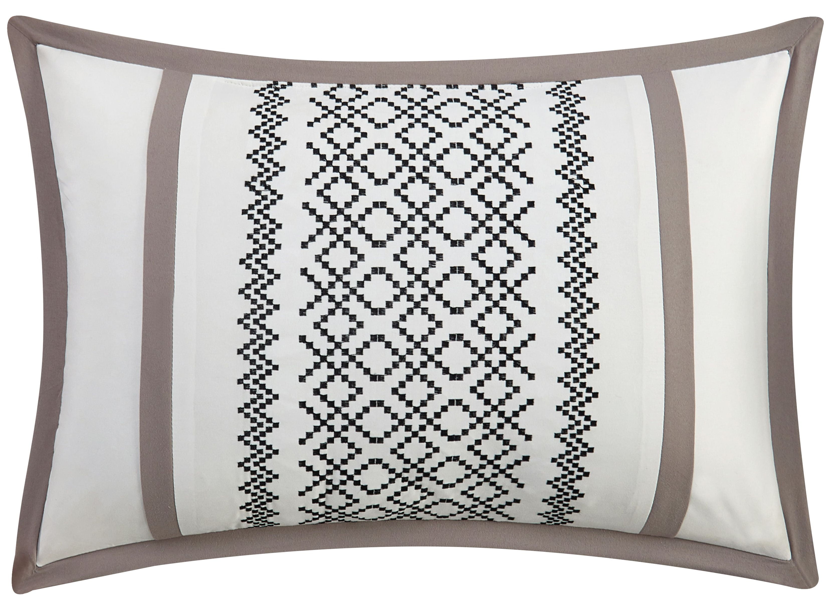 Nanshing Jamie 7 Piece Geometric Comforter Set, Taupe, King