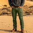 thumbnail image 2 of Busydd Cargo Pants for Men Solid Color Multi Pocket Work Trousers Outdoor Straight Leg Hiking Pants XS, 2 of 6