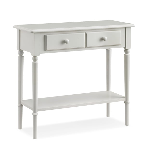Leick Coastal Coastal Table Console en Bois Massif de 30 Po avec Tiroir de Rangement - Blanc