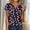 B-Red, variant on Cloaraye Womens T Shirts Springs Summer Fall Tops Fashion Floral Print V Neck Short Sleeve Shirts Beach Vacation Clothes