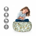 thumbnail image 2 of Daisy Storage Toy Bag Chair, Chamomile Blossoms Field Flourishing Spring Petals in the Park Garden Motif, Stuffed Animal Organizer Washable Bag, Large Size, Orange Dust Green, by Ambesonne, 2 of 3