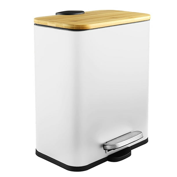 SIDIANBAN Small Trash Can with Lid, 1.3gal Metal Garbage Can for