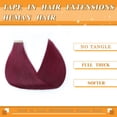 thumbnail image 3 of Extensiones de cabello YDDM Burgundy con cinta adhesiva de 45 cm en 100% cabello humano Remy, 3 of 7