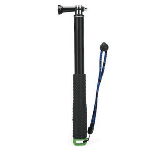 Palo selfie de 36 pulgadas ABS con mango de silicona, poste extensible para cámara para fotografía Hero5 4 3, color verde