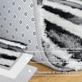thumbnail image 6 of 6x9 Large Fluffy Shag Area Rug, Black and White Striped Rugs for Living Room, Modern Indoor Non Slip Washable Carpet, Furry Throw Carpets for Bedroom Home Decor, 6 of 7