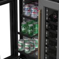 thumbnail image 5 of KoolMore Reserve 24 in. French Door Dual Zone Panel Ready Under-Counter Cooler with Black Shelves and 20 Bottle Capacity in the Right Zone and 2.1 Cu. Ft. on the Left in Black (KM-CWB24-BPR), 5 of 12